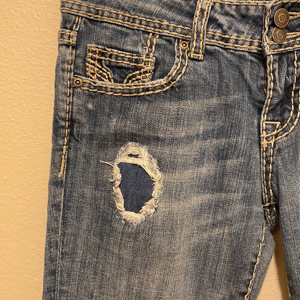 Vigoss Collection Distressed Bootcut Jeans - Picture 6 of 8